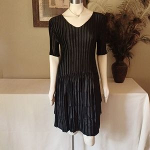 Magic It Fits Black Satin Dress